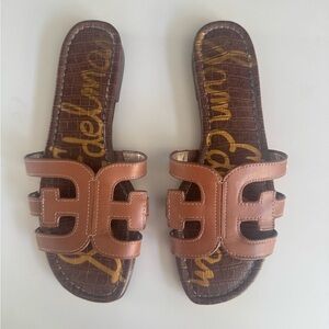 Sam Edelman Tan Leather Slide Sandals